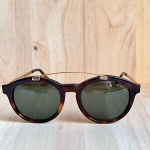 Italian Bob Sdrunk Tortoise Shell Sunglasses with Gold Accent